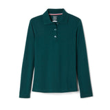 French Toast Girls 7-20 Long Sleeve Interlock Polo with Picot Collar