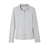 French Toast Girls 7-20 Long Sleeve Interlock Polo with Picot Collar
