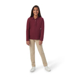 French Toast Girls 7-20 Long Sleeve Interlock Polo with Picot Collar