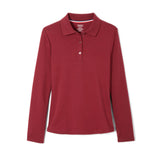 French Toast Girls 7-20 Long Sleeve Interlock Polo with Picot Collar
