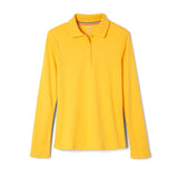 French Toast Girls 7-20 Long Sleeve Interlock Polo with Picot Collar