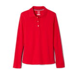 French Toast Girls 7-20 Long Sleeve Interlock Polo with Picot Collar