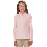 French Toast Girls 7-20 Long Sleeve Interlock Polo with Picot Collar