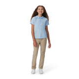 French Toast Girls Short Sleeve Peter Pan Collar Button Down Shirt