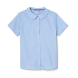 French Toast Girls Short Sleeve Peter Pan Collar Button Down Shirt