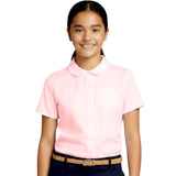 French Toast Girls Short Sleeve Peter Pan Collar Button Down Shirt