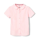 French Toast Girls Short Sleeve Peter Pan Collar Button Down Shirt
