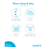 Carters Baby Boys 1-Piece Embossed Fleece Sleep N Play Footie Pajama
