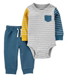Carters 0-24 Months 2-Piece Colorblock Striped Bodysuit Set