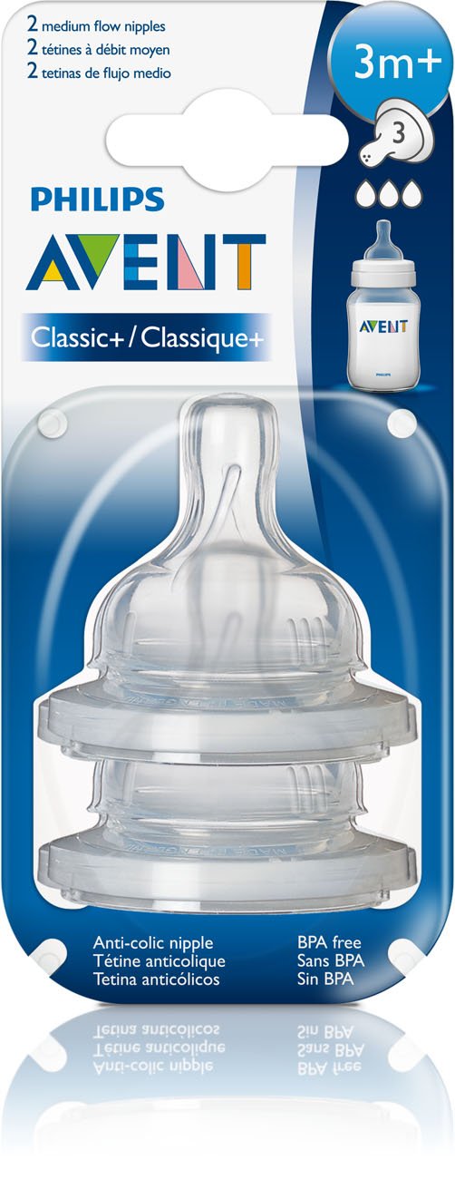 AVENT NATURAL 2 TÉTINES 3M+ DÉBIT 4