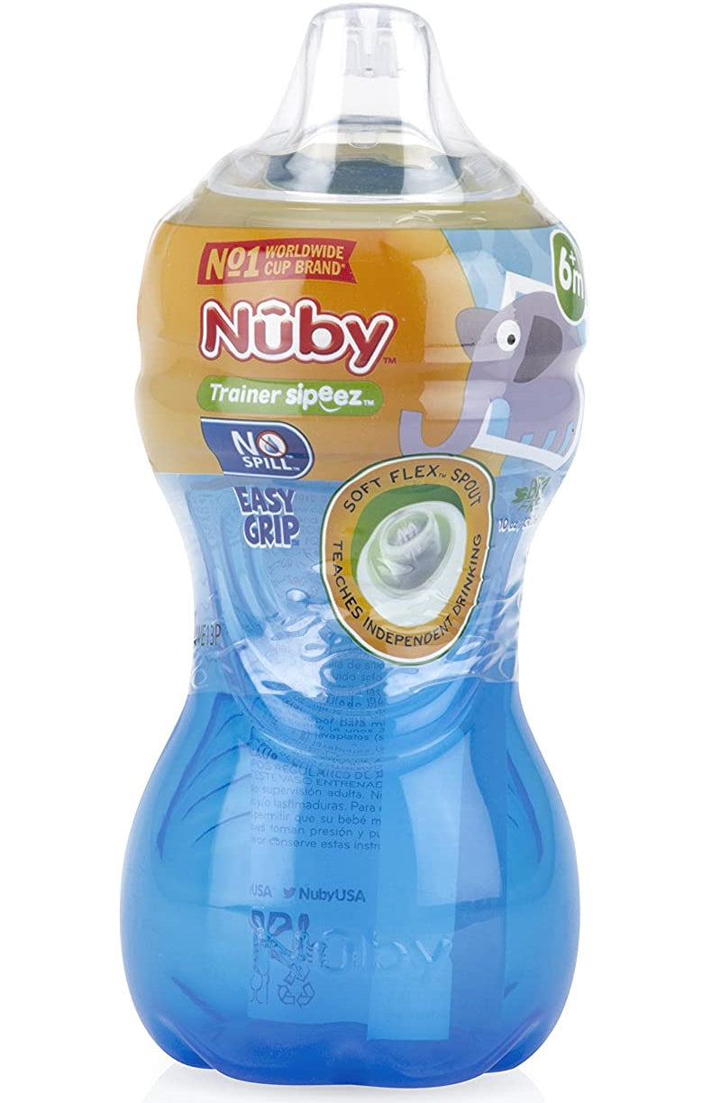 Nûby ID1241 Biberon d'Apprentissage Easy Grip, 240 ml, 3M+