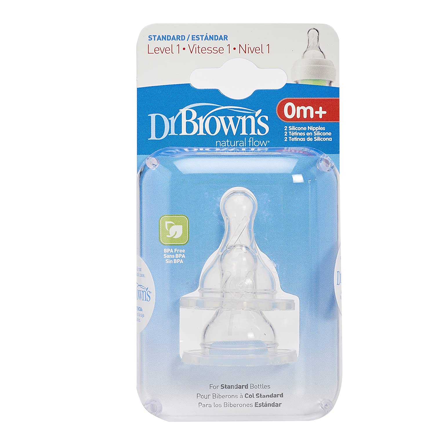 Dr. Brown's Natural Flow Level One Standard Nipple - 0 Months +