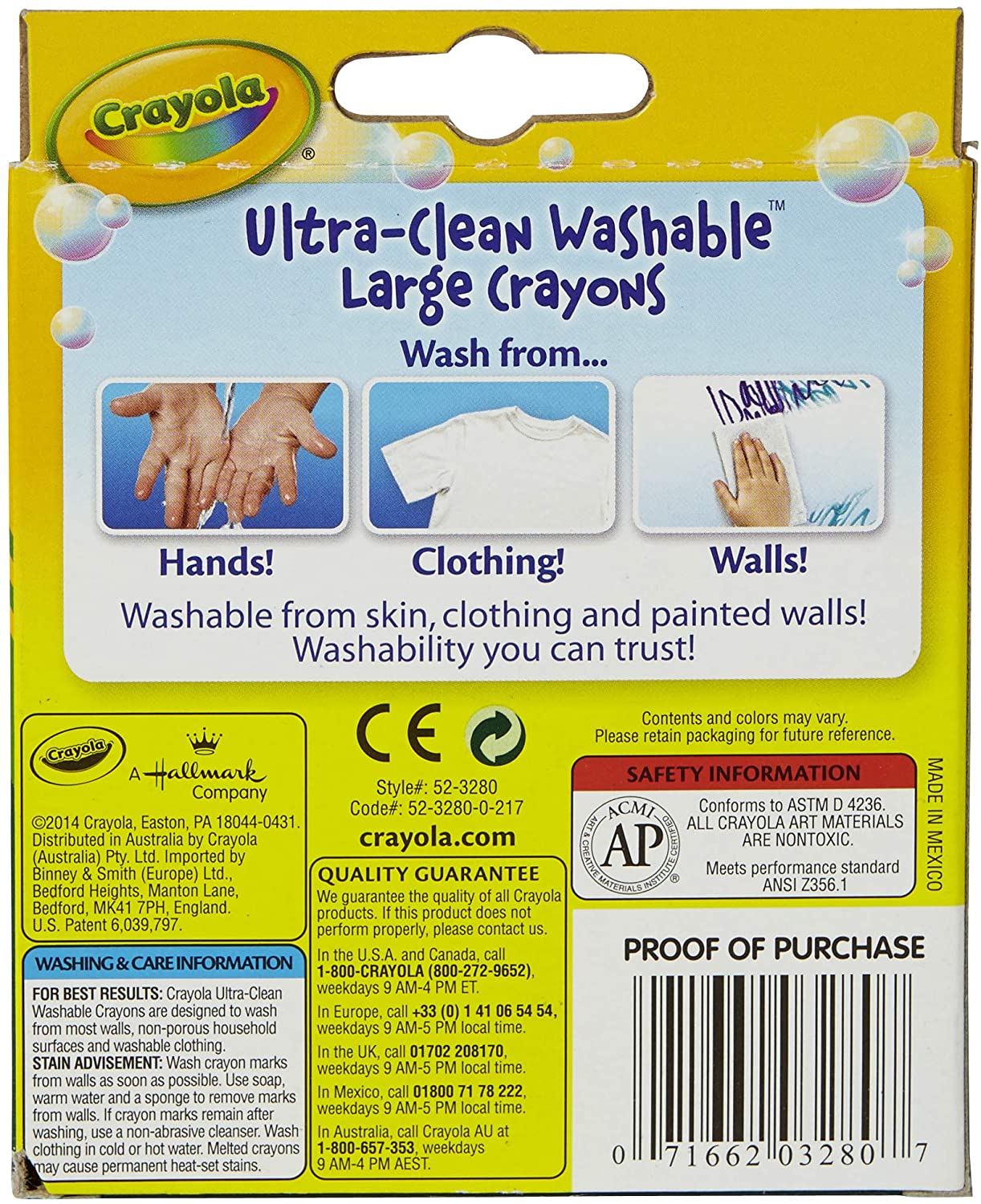 Crayola Large Washable Crayons-8/Pkg