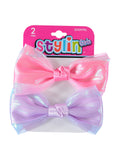 Stylin Girls 2 Piece Sheer Knot Bow Clip