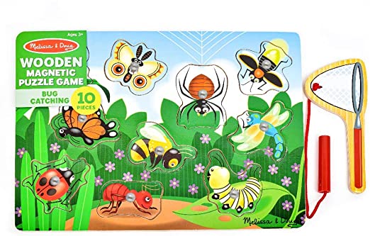 Melissa and Doug Magnetic Wooden Bug-Catching Puzzle Game (10 pcs)