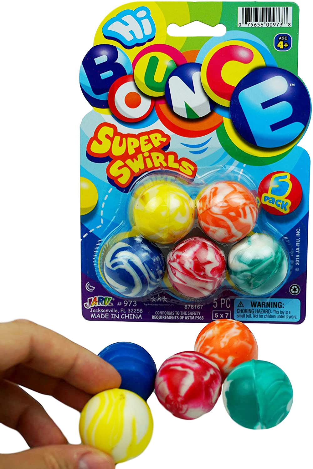 Ja-Ru Swirl Bounce Balls 5-Pack