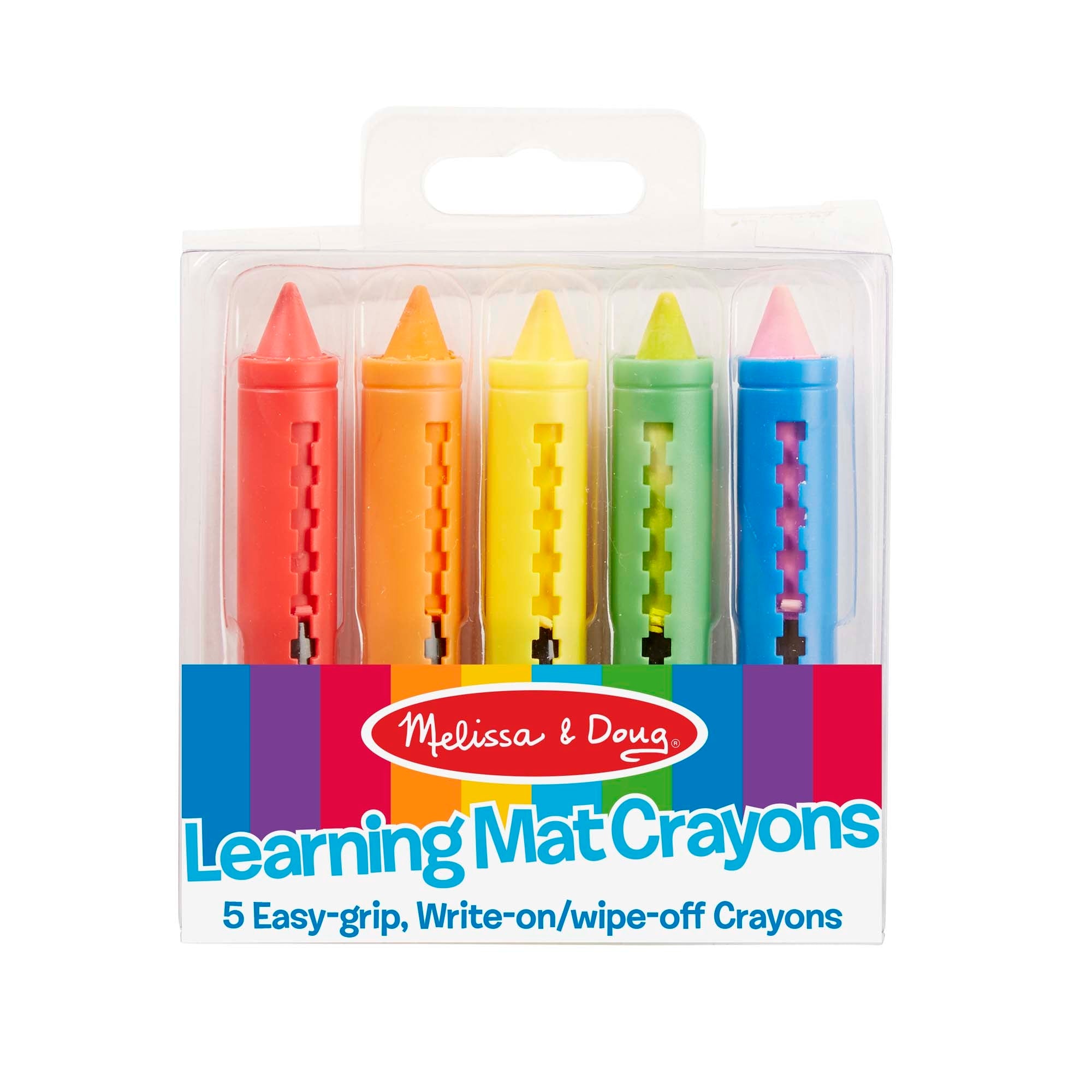 Melissa & Doug Learning Mat Crayons, 5 Assorted Colors Per Pack, 12 Packs