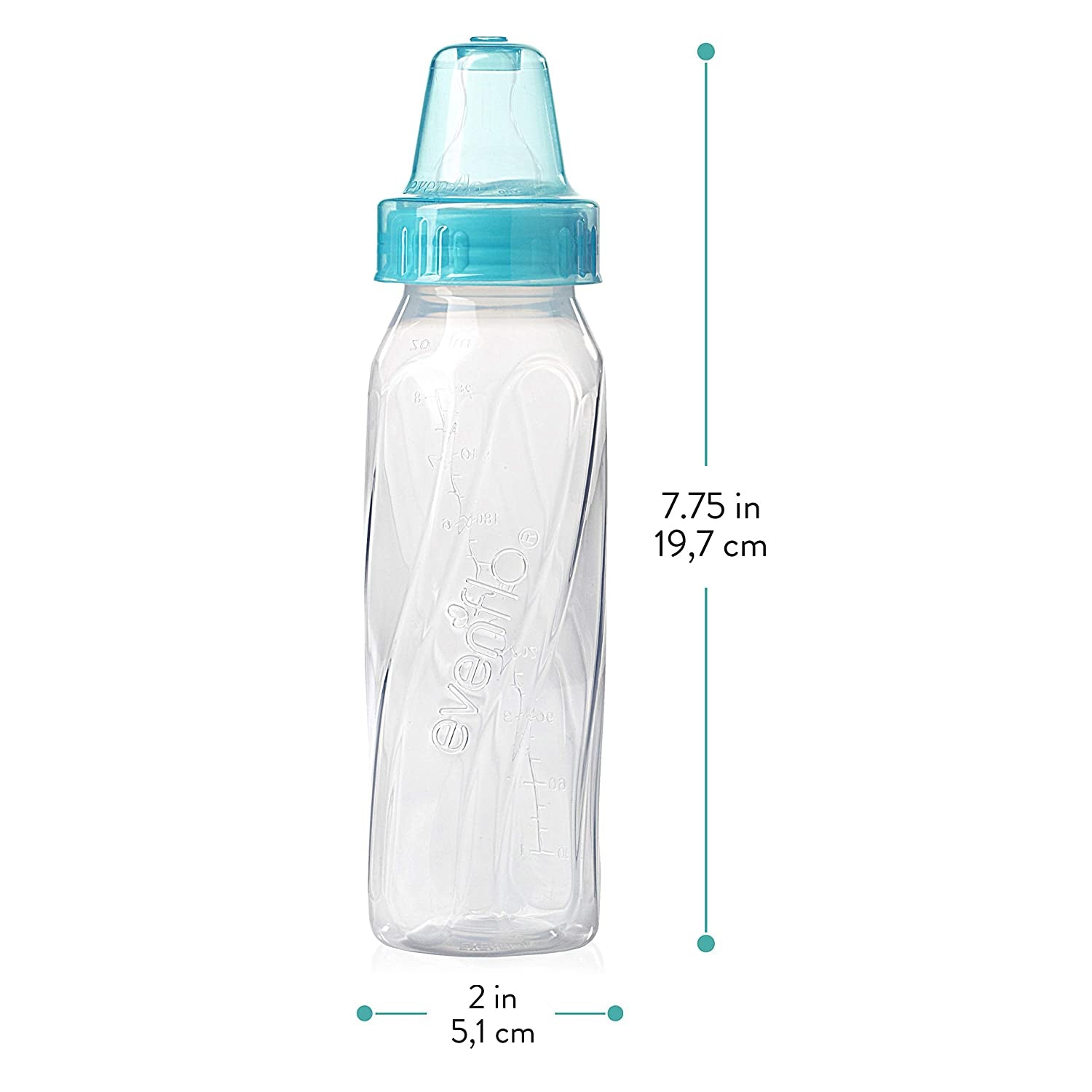 Evenflo Feeding Classic Plastic Baby Bottles, Color, 3 Pack - 8 oz