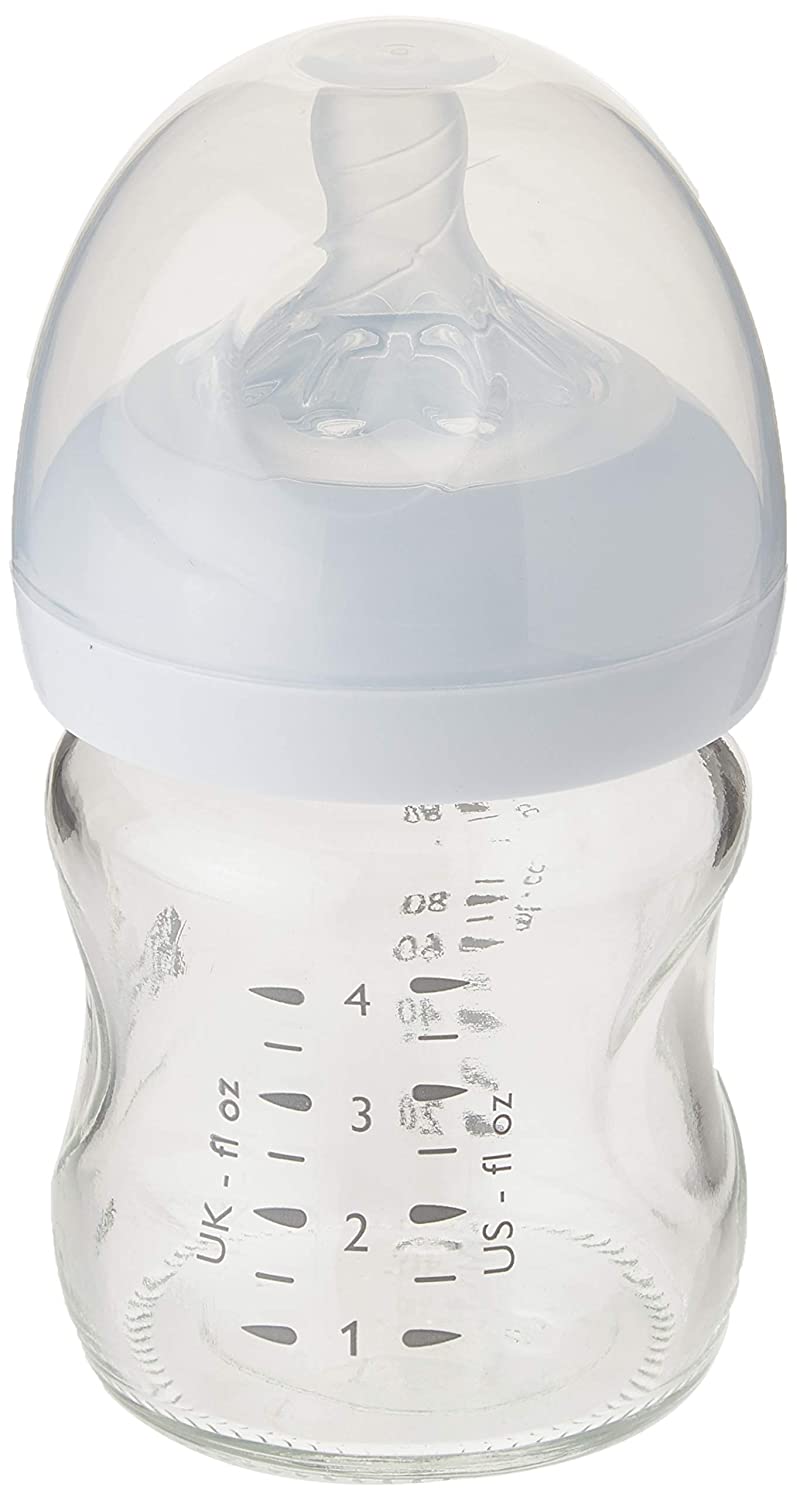 Philips Avent Natural Glass Baby Bottle with Newborn flow nipple, 4 oz