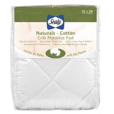 Sealy Naturals Cotton Fitted Toddler & Baby Crib Mattress Pad