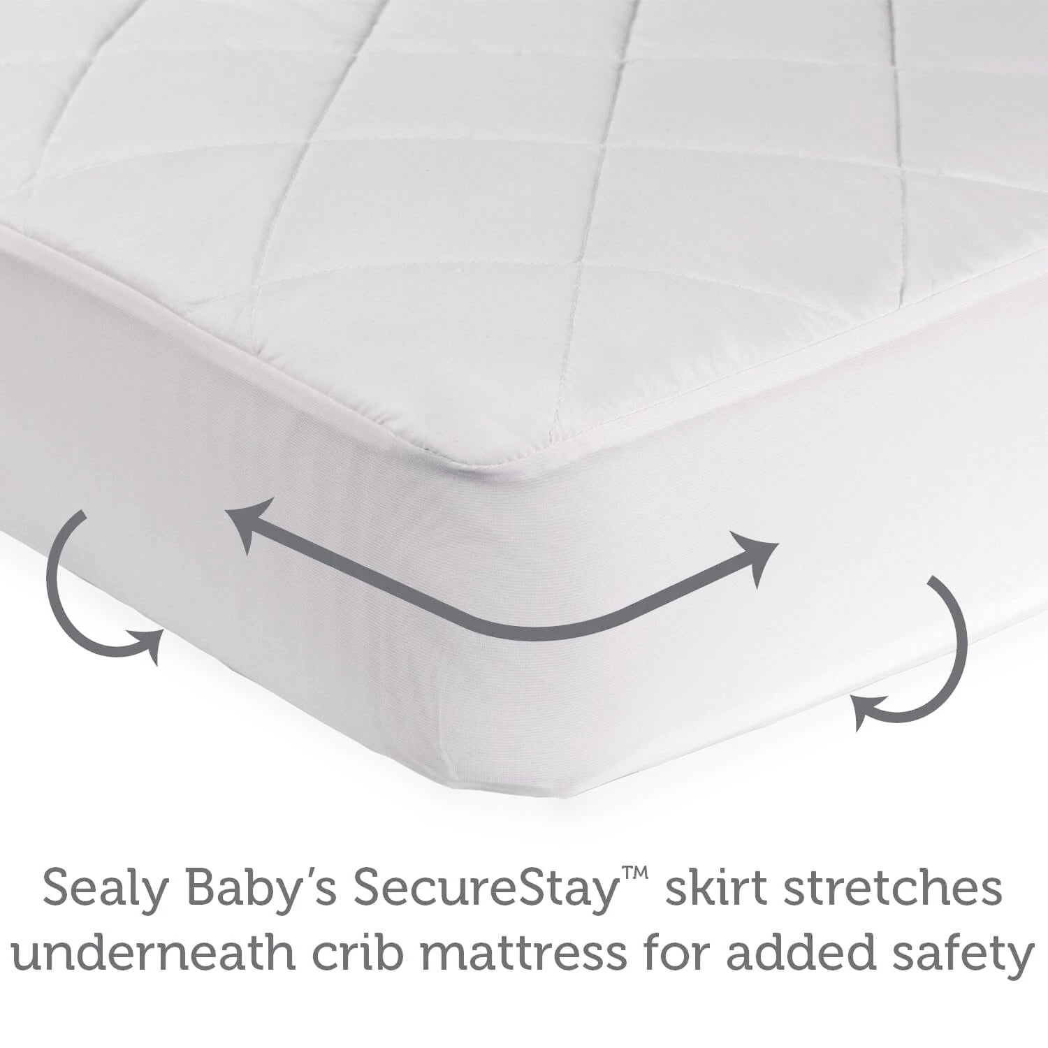 Sealy Stain Protection Waterproof Fitted Crib Mattress Pad