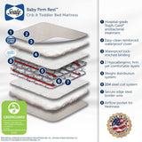 Sealy Baby Firm Rest Antibacterial Waterproof Standard Toddler & Baby Crib Mattress