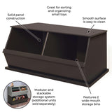 Badger Basket Two Bin Stackable Storage Cubby – Espresso