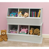 Badger Basket Three Bin Stackable Storage Cubby – White