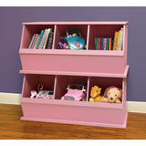 Badger Basket Three Bin Stackable Storage Cubby – Pink