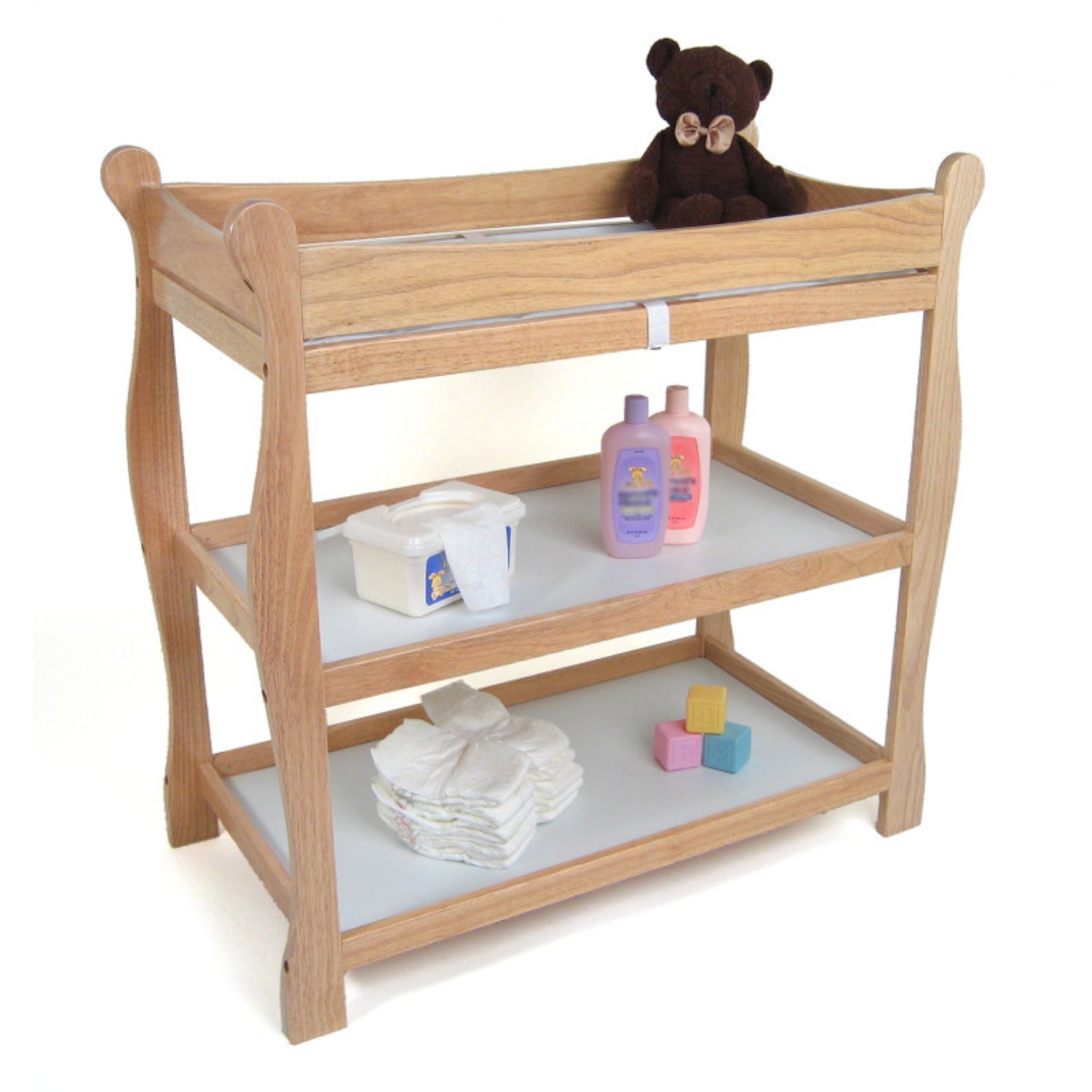 Badger Basket Sleigh Style Baby Changing Table – Natural
