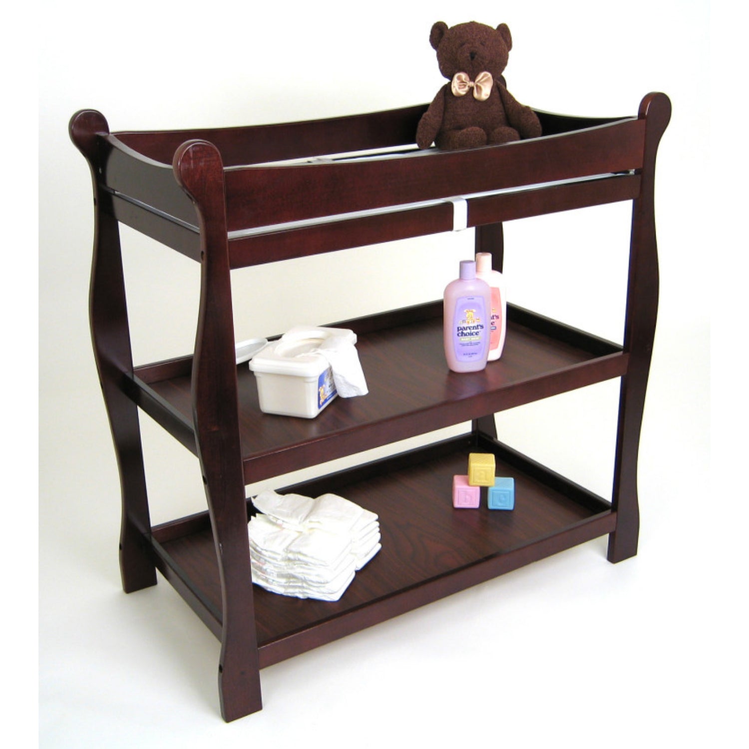 Badger Basket Sleigh Style Baby Changing Table – Cherry