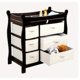 Badger Basket Sleigh Changing Table with Six Baskets in Espresso