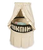 Badger Basket Elite Oval Baby Bassinet with Canopy – Espresso/Ecru