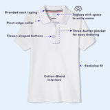 French Toast Girls 2-6x Short-Sleeve Interlock Polo with Picot Collar