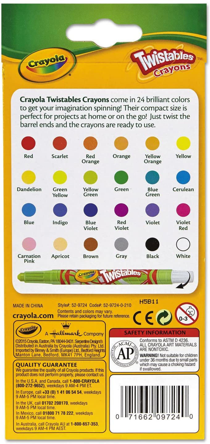 Crayola Twistables Crayons Coloring Set, Twist Up Crayons for Kids