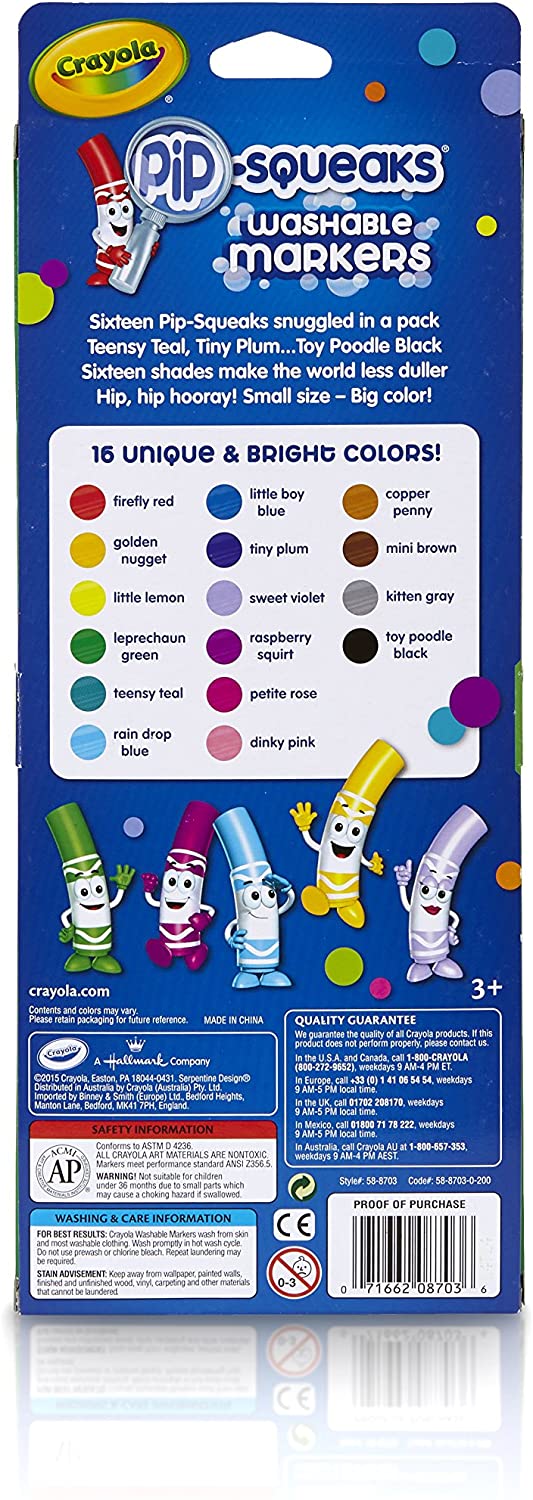 Crayola Pip Squeaks Washable Markers - 16 count – S&D Kids