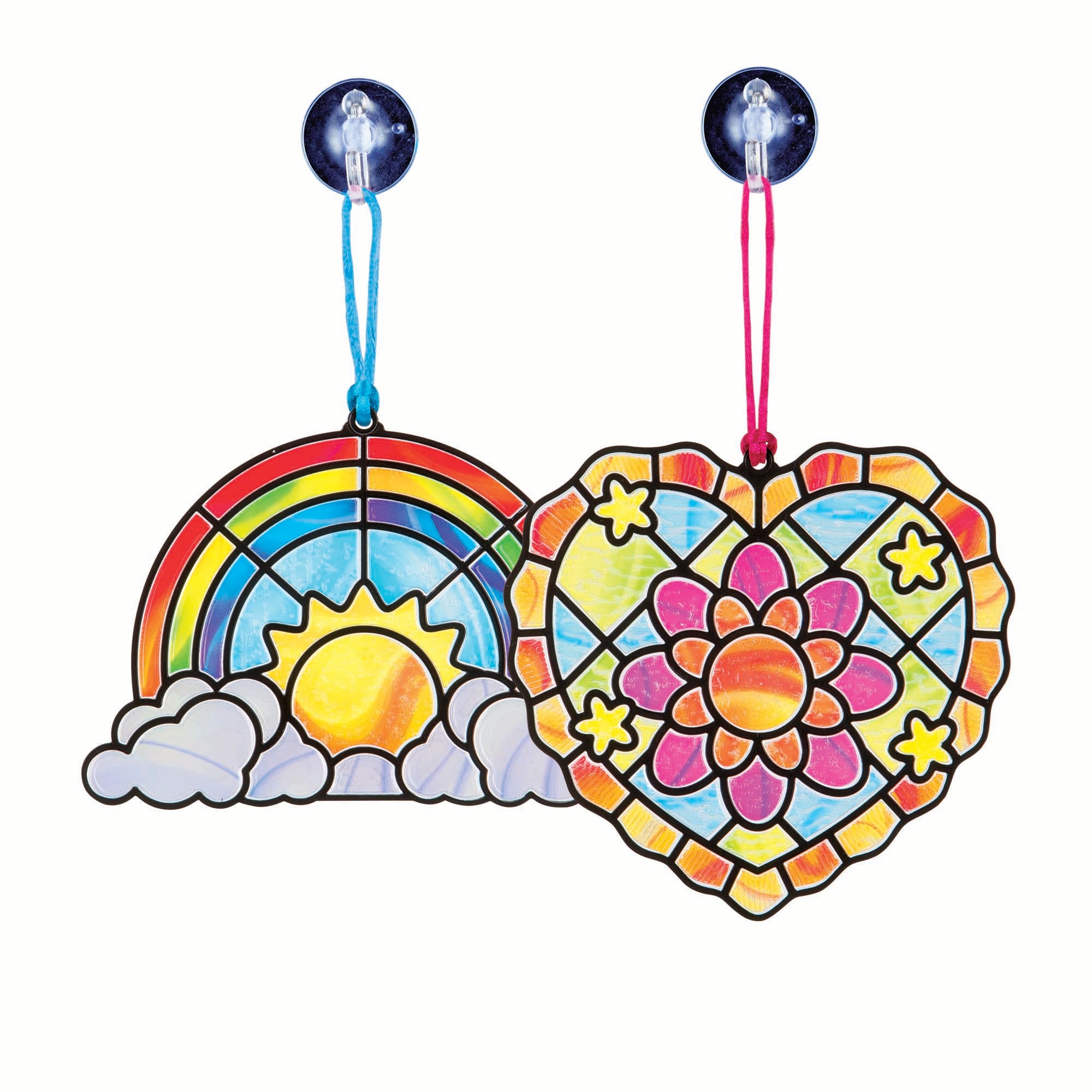 Melissa and Doug Stained Glass Made Easy - Rainbow & Hearts Ornaments