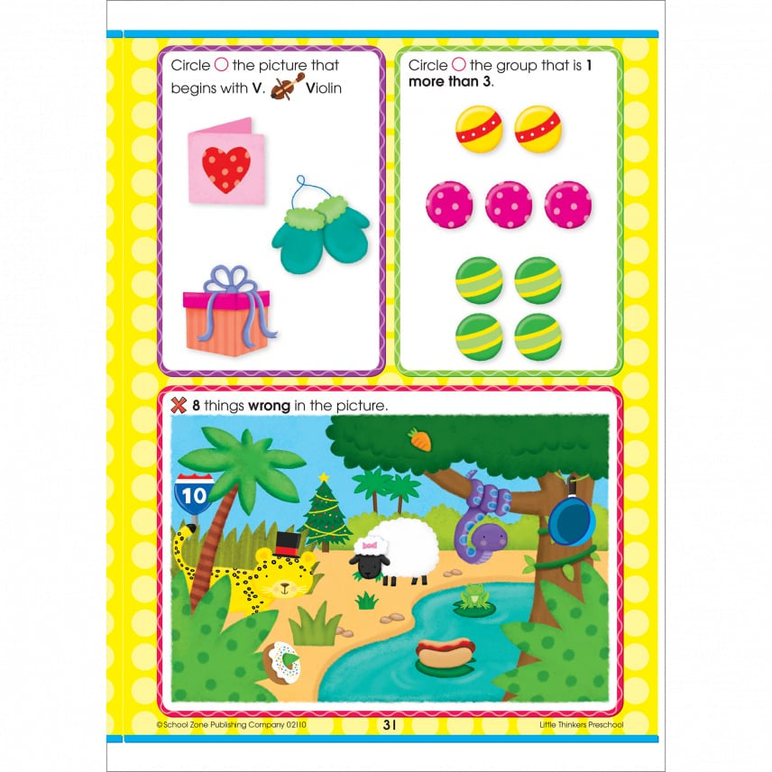 School Zone Little Thinkers Preschool Workbook