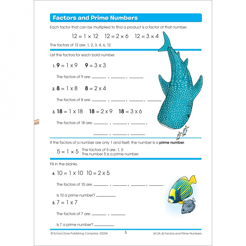 School Zone Math Basics Grade 4 Workbook – S&D Kids