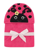 Hudson Baby Animal Face Hooded Towel, Ladybug