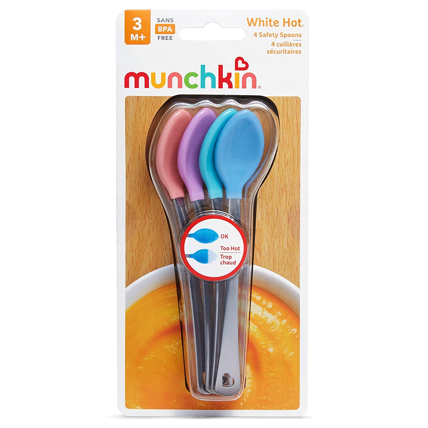 Munchkin White Hot Safety Spoons, 4 Pack