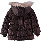 London Fog Girls 2T-4T Fur Shimmer Puffer Jacket
