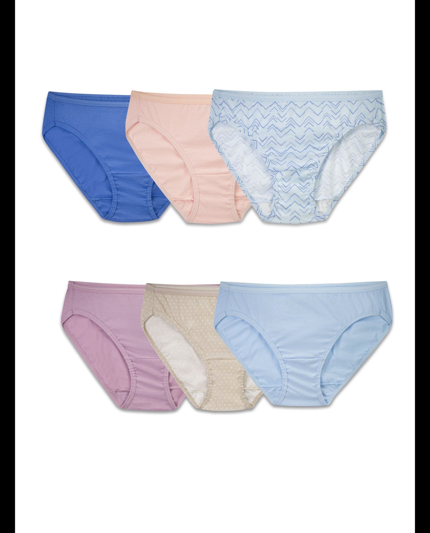 Fruit Of The Loom Womens 6 Pack Tag Free Cotton Brief Panties, 10, Assorted  