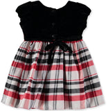 Youngland Girls 2T-4T Velvet Jewel Plaid Dress