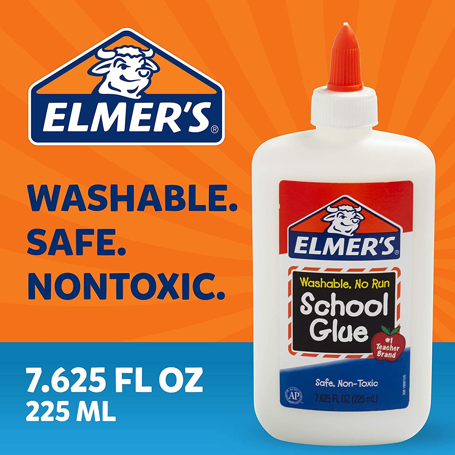 Elmer's CLASSIC GLITTER GLUE | PINK COLOR Washable CRAFT SCHOOL PROJECT  NonToxic