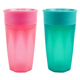 Dr. Browns Cheers 360 Spoutless Training Cup, Leak-Free Sippy Cup, 9m+, 10 Ounce, Pink/Turquoise, 2 Count