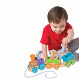 Melissa and Doug First Play Wooden Rocking Farm Animals Pull Train