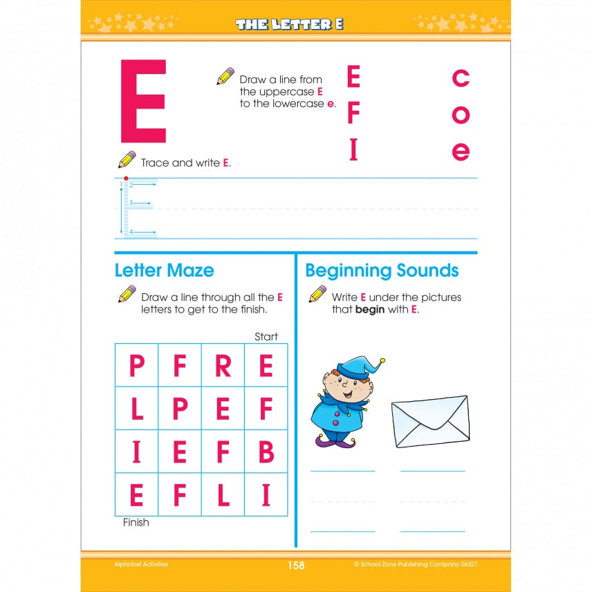 School Zone Big Alphabet Preschool Workbook