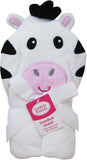Luvable Friends Animal Face Hooded Towel, Zebra