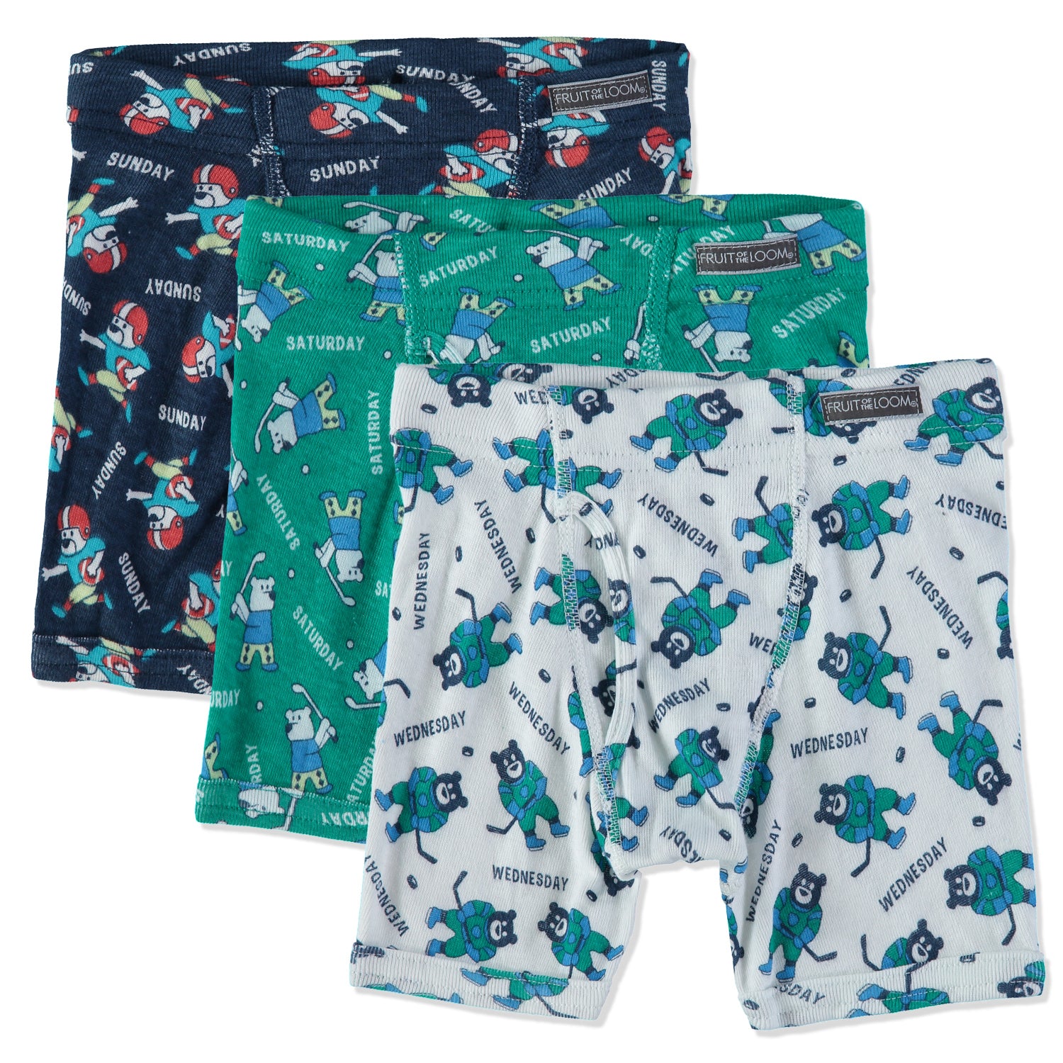 Fruit of the Loom Boys 2T-5T 3 Pack Boxer Brief